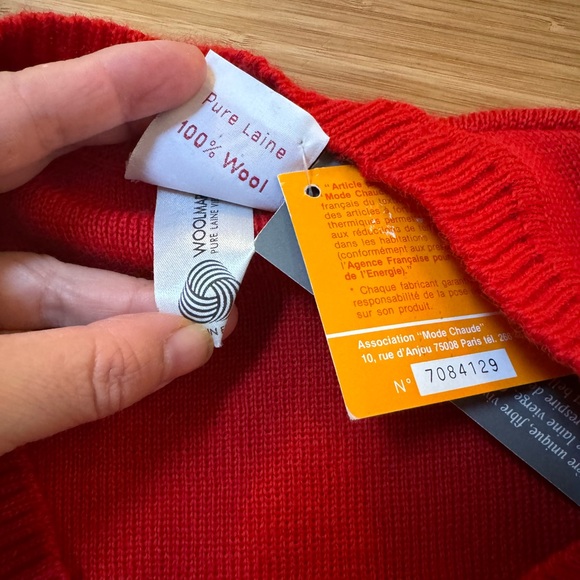 vintage deadstock ARMOR-LUX red wool cardigan made in France MEDIUM - Picture 9 of 10